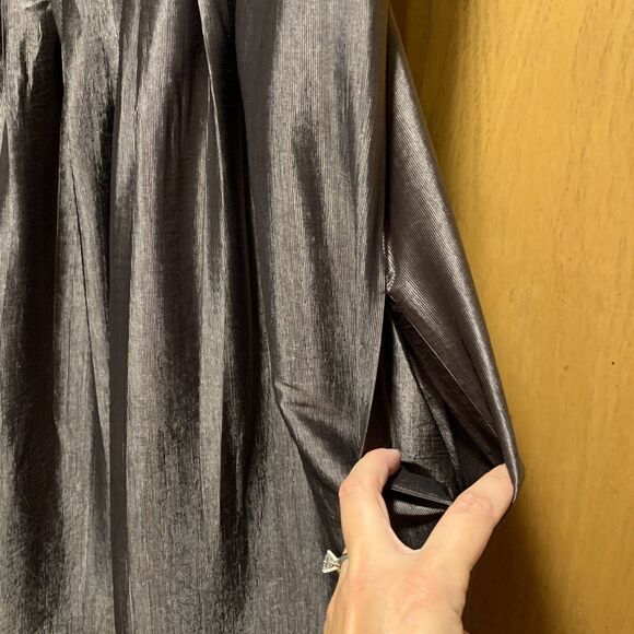 BCBG MAXAZRIA Color block Metallic Pleated Sleeveless Dress Pockets Size 6 NWT - Picture 7 of 12